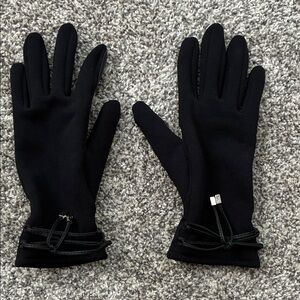 Nine West Black Gloves with Tie Detail